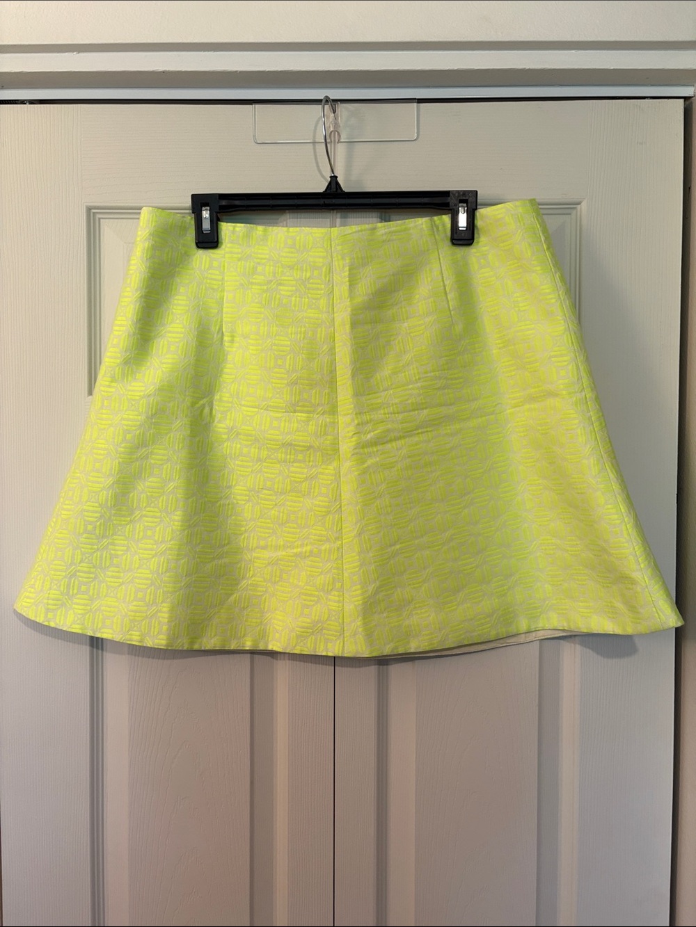 J. Crew Neon Yellow patterned A-Line Skirt